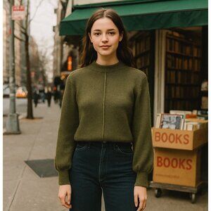 Song Of Style Olive Green Knit Sweater S